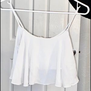 White flowy crop top small